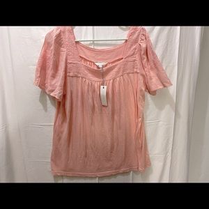 NWT Lucky Brand Pink Peasant top